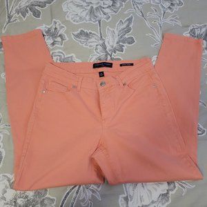 Adrienne Vittadini Peach Skinny 5-Pocket Ankle Jeans Size 8 EUC